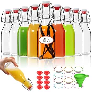 Amazon.com: AuroTrends Swing Top Glass Bottles 8 oz 9Pack